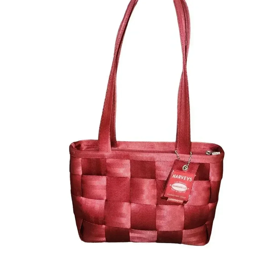 Harveys Women's Red Original Shoulder Seatbelt Bag Double Handle Strap Zip Top